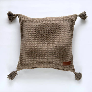 Mira kuddfodral i khaki bomull med texturerad yta och dold dragkedja