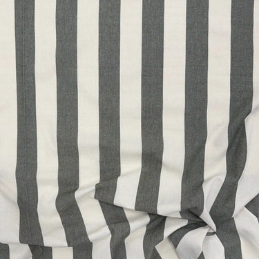 Randigt tyg i grön och natur med breda ränder – Filippa metervara