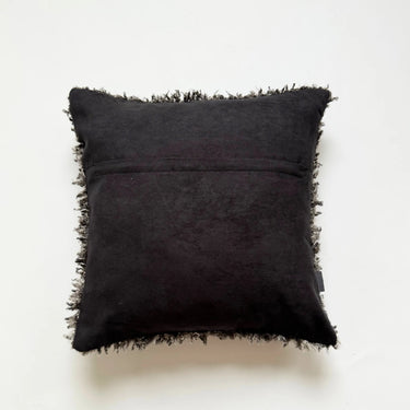Svart kuddfodral 45x45 med slät baksida och dragkedja