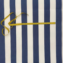 Blå och vit randig markisväv i polyester – tåligt tyg för utomhusbruk