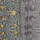 Florentina inredningstyg i 100 % bomull med detaljerat klassiskt mönster i dämpade gröna och gula toner